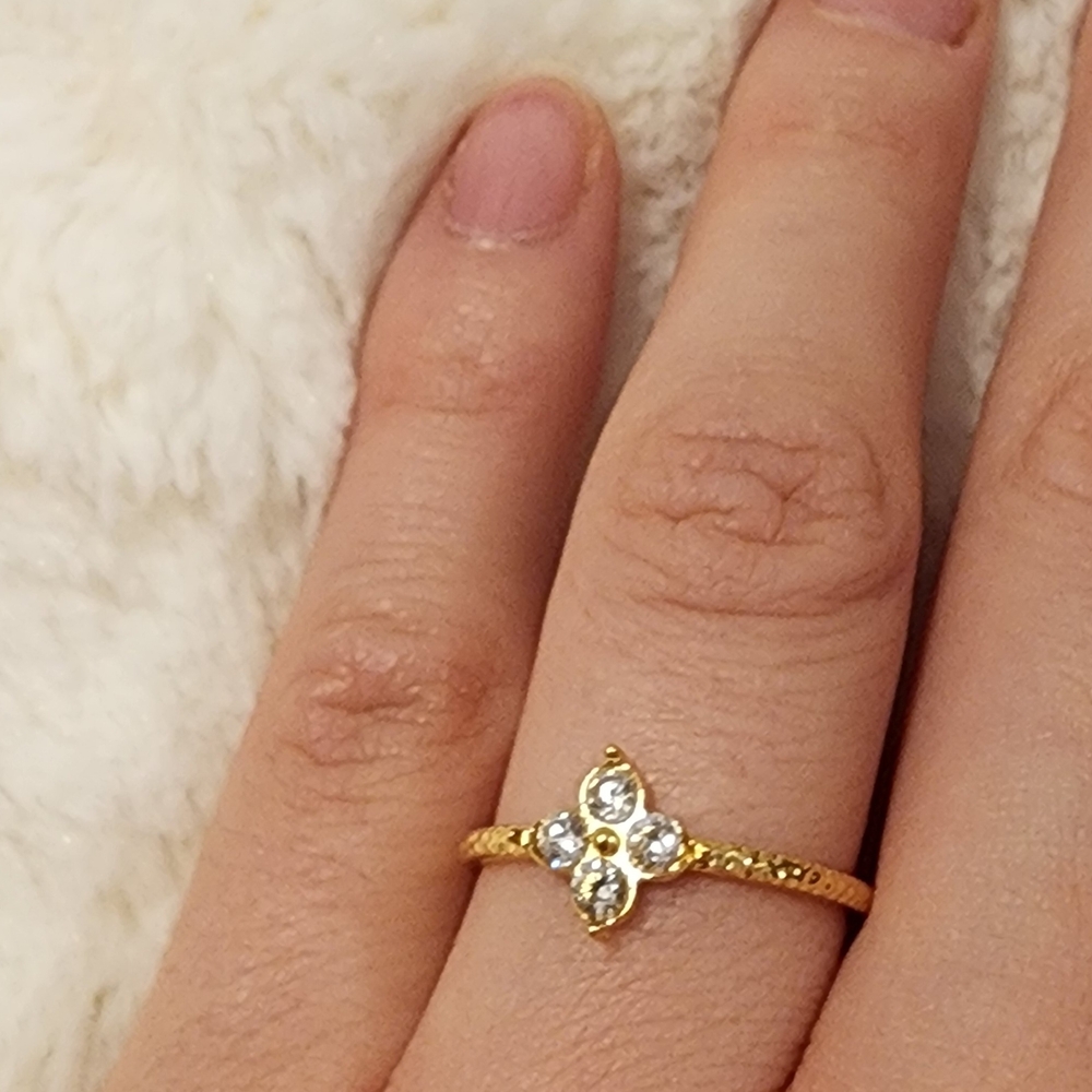 Gold Crystal Cluster Ring - Picture 2 of 4